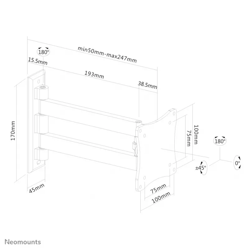 Neomounts FPMA-W820 soporte de pared para monitor/TV negro 10-27