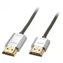 Cable HDMI Lindy 3m CROMO slim High Speed con Ethernet, 3 m, HDMI Type-A (estándar), HDMI Type-A (estándar), 3D, 10,2 Gbit/s, gris
