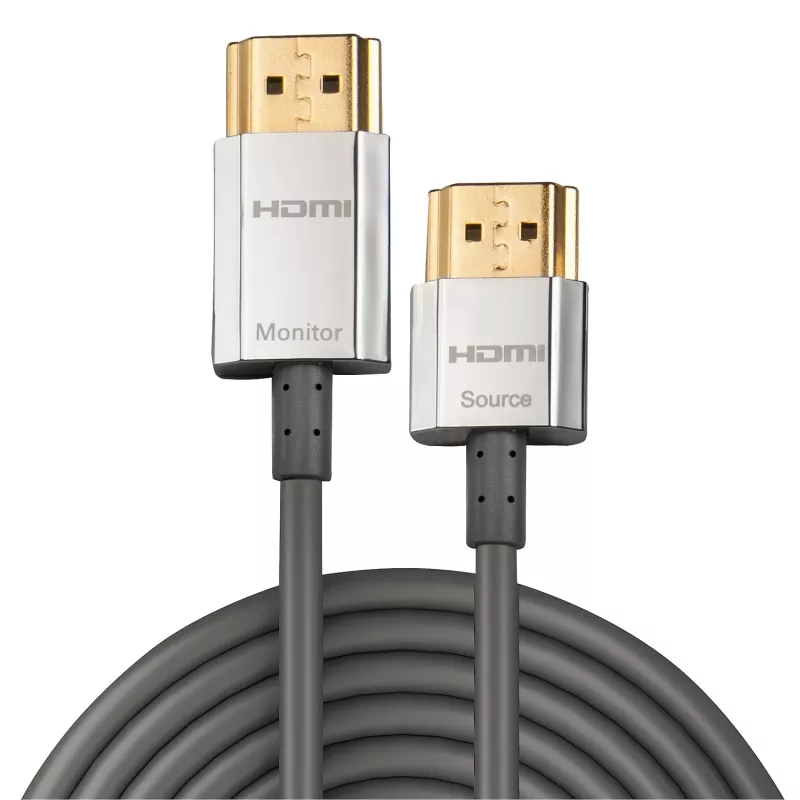 Cable HDMI Lindy 3m CROMO slim High Speed con Ethernet, 3 m, HDMI Type-A (estándar), HDMI Type-A (estándar), 3D, 10,2 Gbit/s, gris