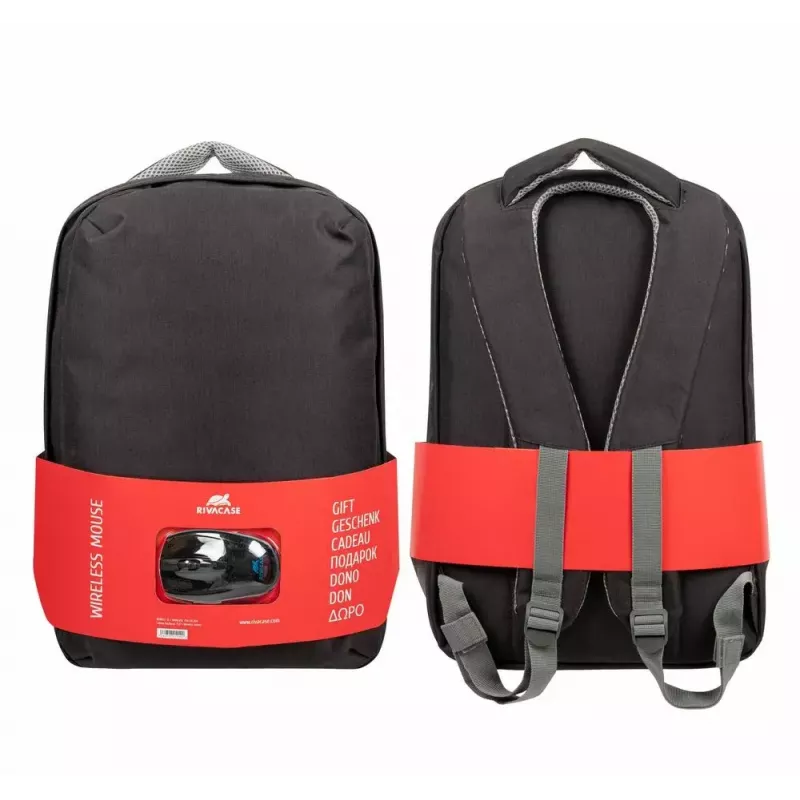 Rivacase 7563 mochila para portátil 15,6 pulgadas (39,6 cm) con ratón, negra