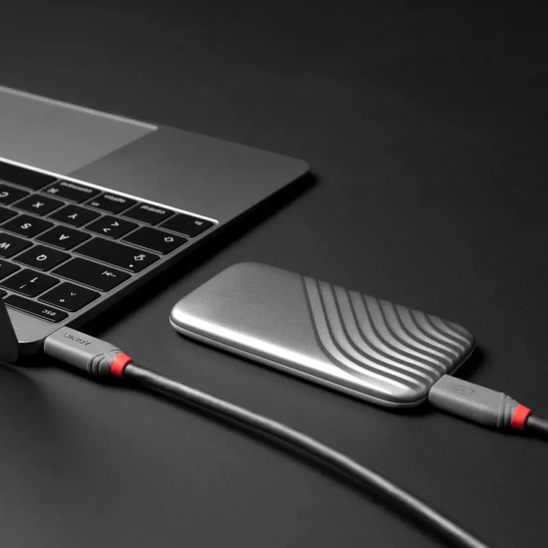 Cable Lindy 0,8 m USB 4 240 W Type-C, Anthra Line