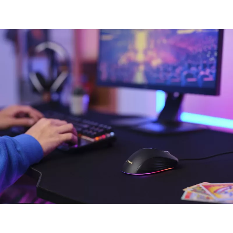 Ratón gaming Trust GXT924 YBAR+ Diestro USB Type-A Óptico 25600 DPI