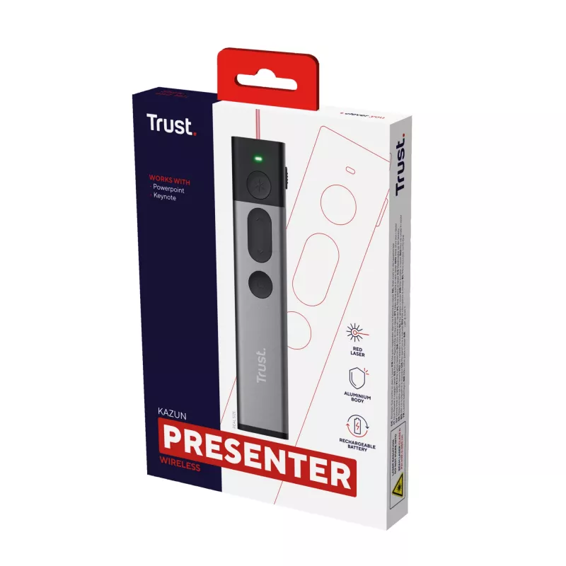 Presentador inalámbrico Trust Kazun RF Aluminio, Negro