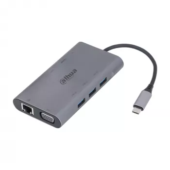 Dahua Technology Docking station 9 en 1 USB 3.1 Type-C a USB 3.0 + HDMI + RJ45 + VGA + SD/TF + PD