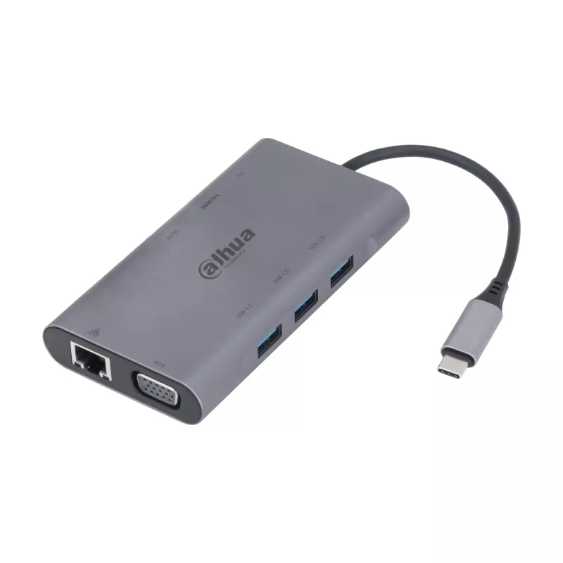 Dahua Technology Docking station 9 en 1 USB 3.1 Type-C a USB 3.0 + HDMI + RJ45 + VGA + SD/TF + PD