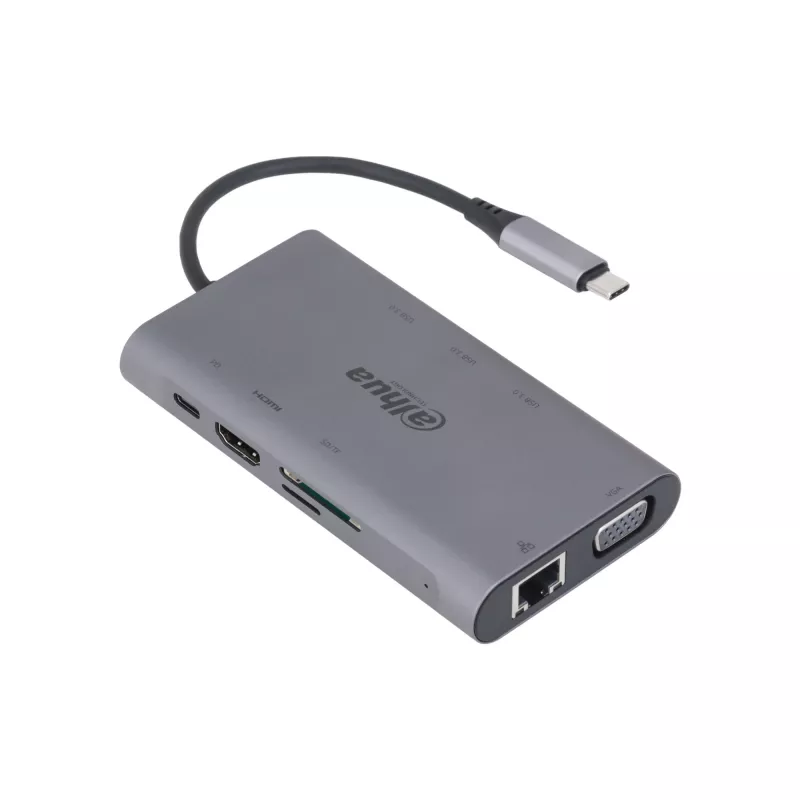 Dahua Technology Docking station 9 en 1 USB 3.1 Type-C a USB 3.0 + HDMI + RJ45 + VGA + SD/TF + PD