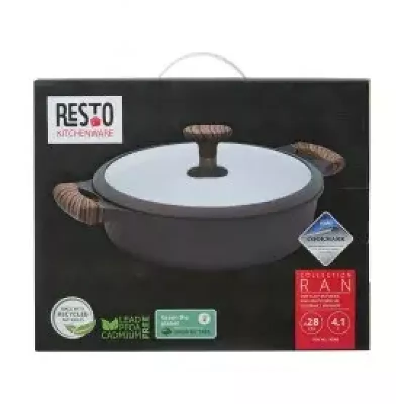 Resto Kitchenware 93906 olla multiusos, aluminio negro, 4,1 l, 28 cm
