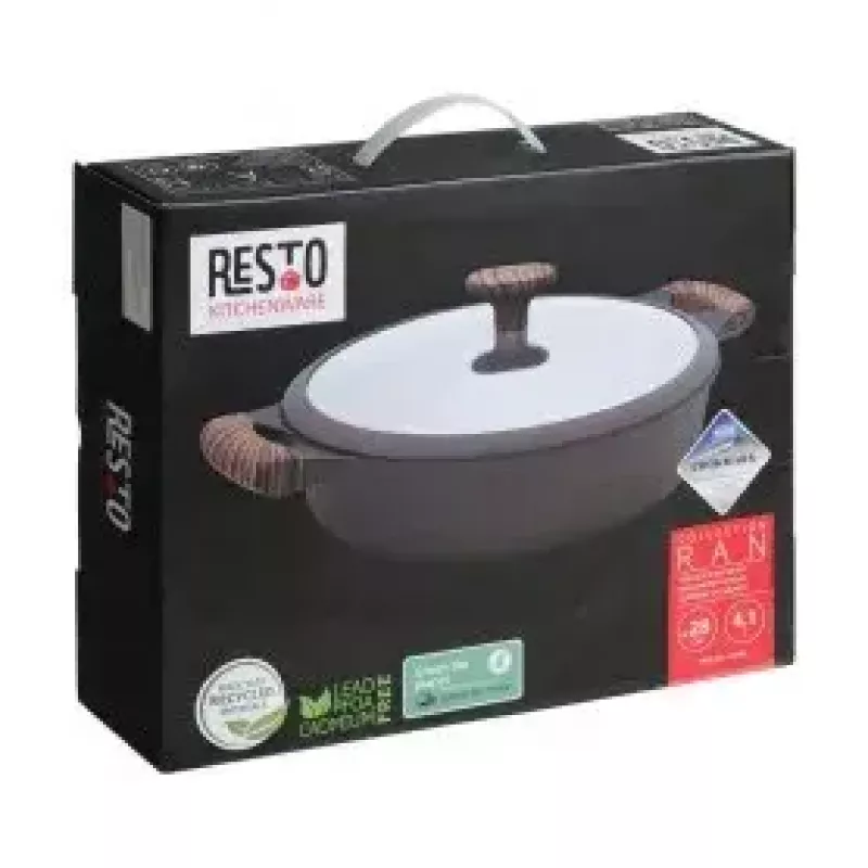 Resto Kitchenware 93906 olla multiusos, aluminio negro, 4,1 l, 28 cm