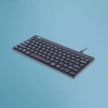 Teclado ergonómico R-Go Tools R-Go Compact Break, teclado compacto con software de pausas, QWERTY (US), con cable, negro