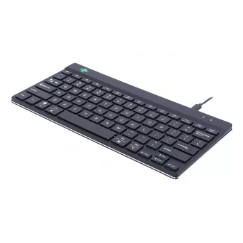 Teclado ergonómico R-Go Tools R-Go Compact Break, teclado compacto con software de pausas, QWERTY (US), con cable, negro