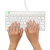 Teclado ergonómico R-Go Tools R-Go Compact Break, teclado compacto con software de pausas, QWERTY (US), con cable, blanco