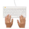 Teclado ergonómico R-Go Tools R-Go Compact Break, teclado compacto con software de pausas, QWERTY (US), con cable, blanco