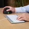 Teclado ergonómico R-Go Tools R-Go Compact Break, teclado compacto con software de pausas, QWERTY (US), con cable, blanco