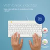 Teclado ergonómico R-Go Tools R-Go Compact Break, teclado compacto con software de pausas, QWERTY (US), con cable, blanco