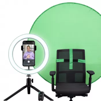 Aro de luz LED Trust Maku+ Negro/Verde 24881