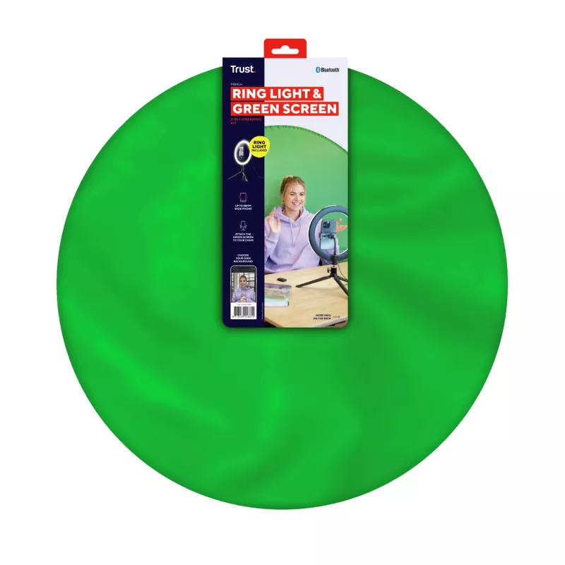 Aro de luz LED Trust Maku+ Negro/Verde 24881