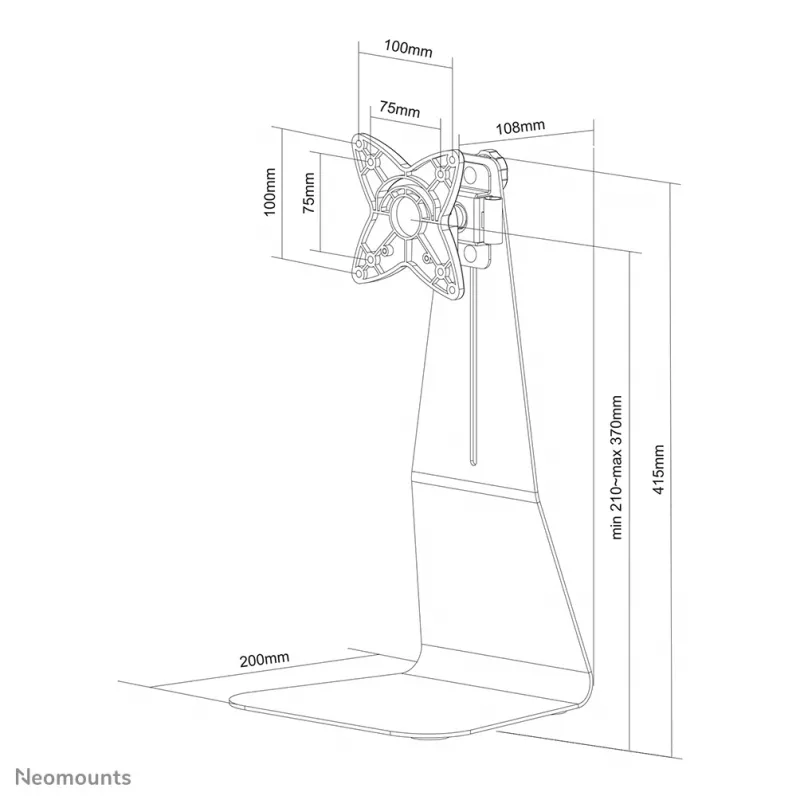 Neomounts FPMA-D800 soporte de escritorio articulado para monitor, 10-27 pulgadas (25,4-68,6 cm), hasta 10 kg, VESA 100x100, acero, plateado