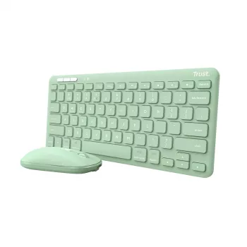 Teclado y ratón Trust Lyra en set Office RF Wireless + Bluetooth QWERTY Inglés de EE. UU. Verde
