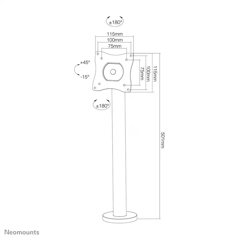 Soporte para monitor Neomounts NS-DPOS100Negro 10-32