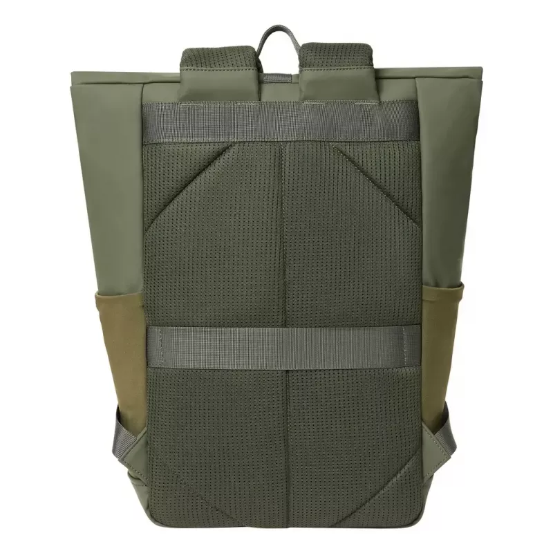 Mochila de viaje Rivacase Eden oliva piel PU poliéster rPET 250x160x430mm