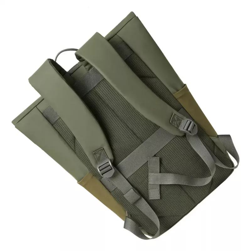 Mochila de viaje Rivacase Eden oliva piel PU poliéster rPET 250x160x430mm