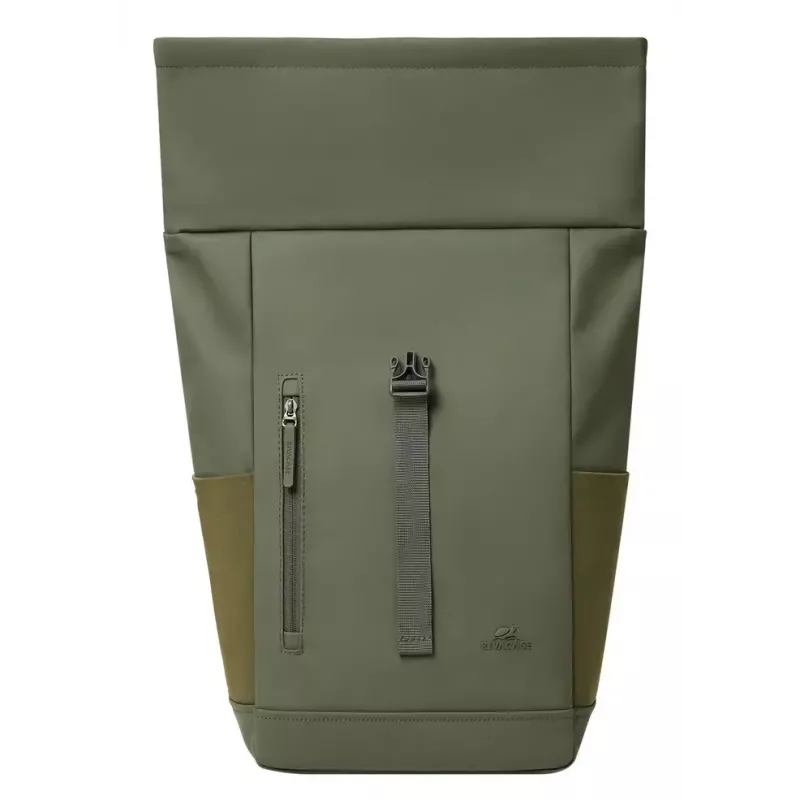 Mochila de viaje Rivacase Eden oliva piel PU poliéster rPET 250x160x430mm