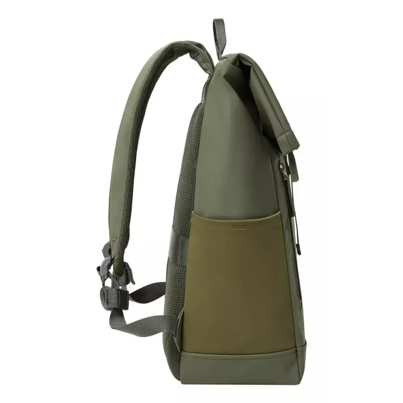 Mochila de viaje Rivacase Eden oliva piel PU poliéster rPET 250x160x430mm