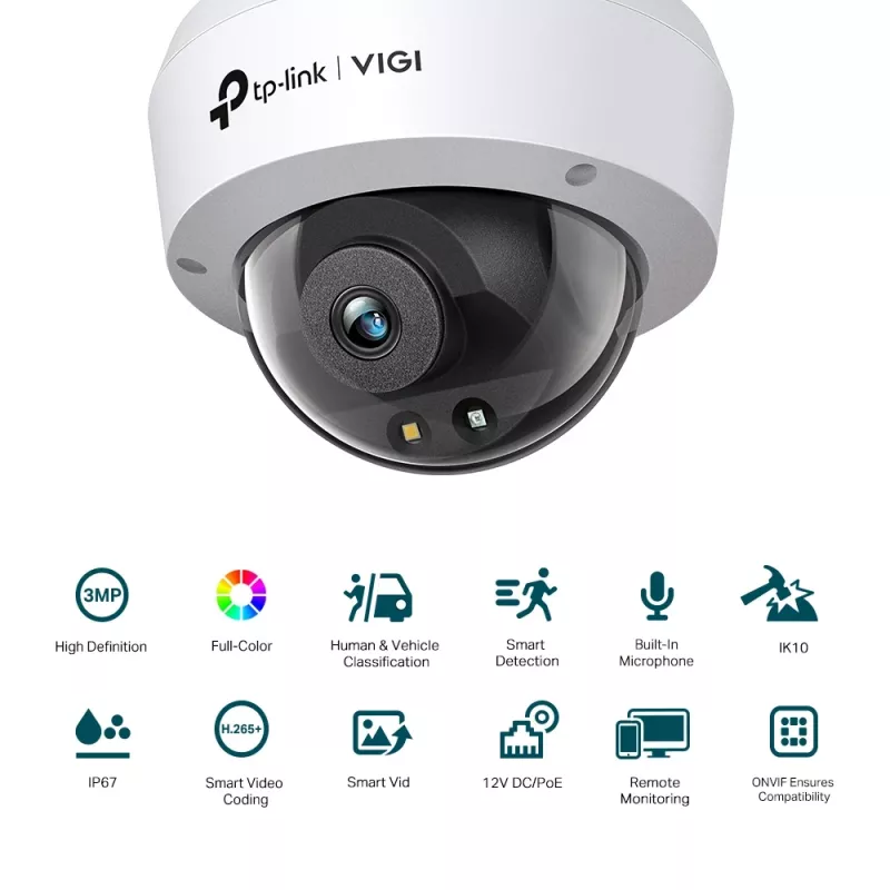 Cámara de vigilancia IP tipo domo TP-Link VIGI C230 interior y exterior 2304 x 1296 píxeles montaje en techo