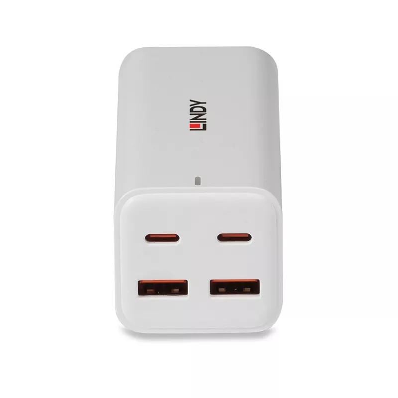 Cargador Lindy 100W 4 puertos USB Type-A y C GaN Interior CA Universal