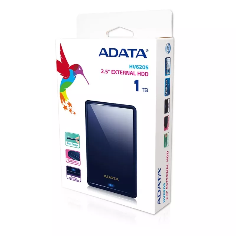 ADATA DashDrive HV620S AHV620S-1TU31-CBL disco duro externo, 1 TB, 2,5", USB 3.1, azul