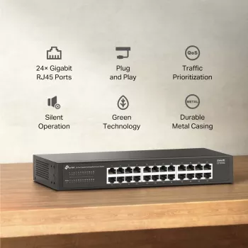 Conmutador de red TP-Link LS1024G No gestionado Gigabit Ethernet (10/100/1000) Negro