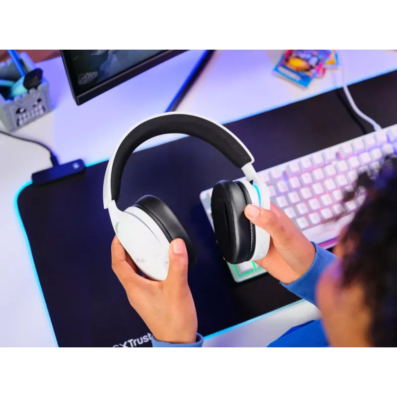 Trust GXT 491W FAYZO auriculares con cable e inalámbricos diadema gaming USB Type-C Bluetooth negro, blanco