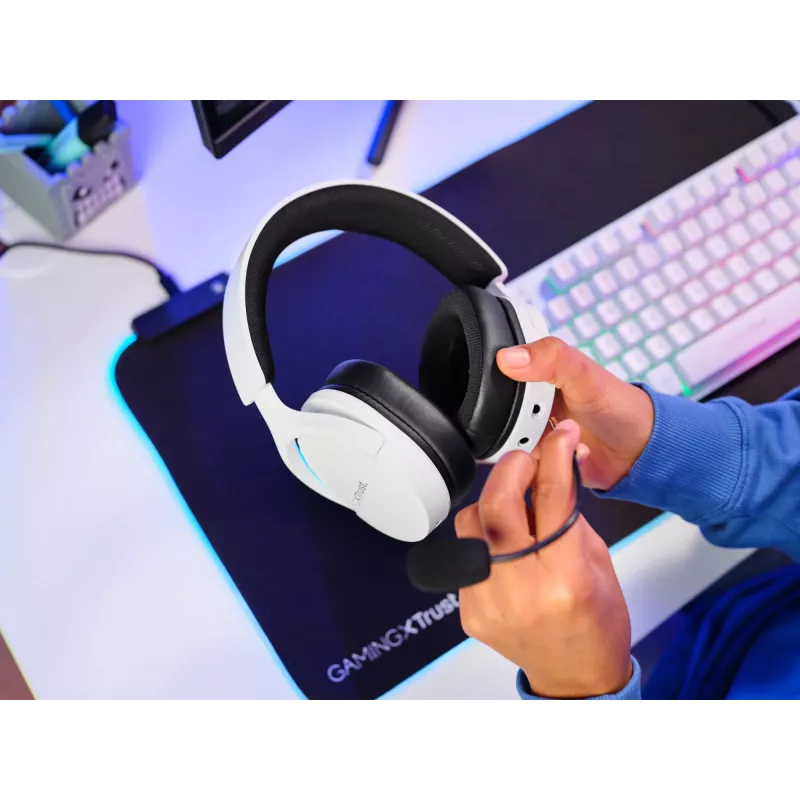 Trust GXT 491W FAYZO auriculares con cable e inalámbricos diadema gaming USB Type-C Bluetooth negro, blanco