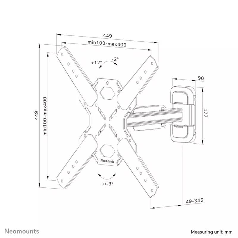 Neomounts WL40S-840BL14 soporte de pared para TV 32-65