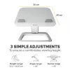 Fellowes soporte para portátil de escritorio – Hana LT soporte para portátil para casa y la oficina – soporte para portátil ajustable con 3 alturas – tamaño máx. de monitor 19 inch, peso máx. 4,5 kg – blanco