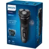 Afeitadora eléctrica rotatoria Philips 3000 Series S3244/12 – 3 cabezales, en húmedo y en seco, Li-Ion, 60 min de autonomía, recortador emergente, lavable, negro