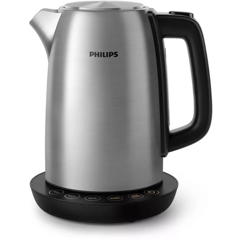 Hervidor eléctrico Philips HD9359/90 1,7 L, 2200 W, carcasa de acero inoxidable, negro metalizado
