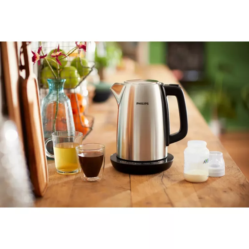 Hervidor eléctrico Philips HD9359/90 1,7 L, 2200 W, carcasa de acero inoxidable, negro metalizado