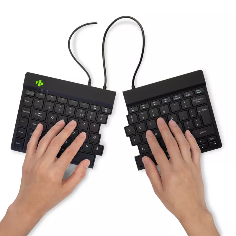 Teclado ergonómico R-Go Tools R-Go Split Break v2 con software Break, teclado dividido ergonómico, QWERTY (UK), con cable, negro
