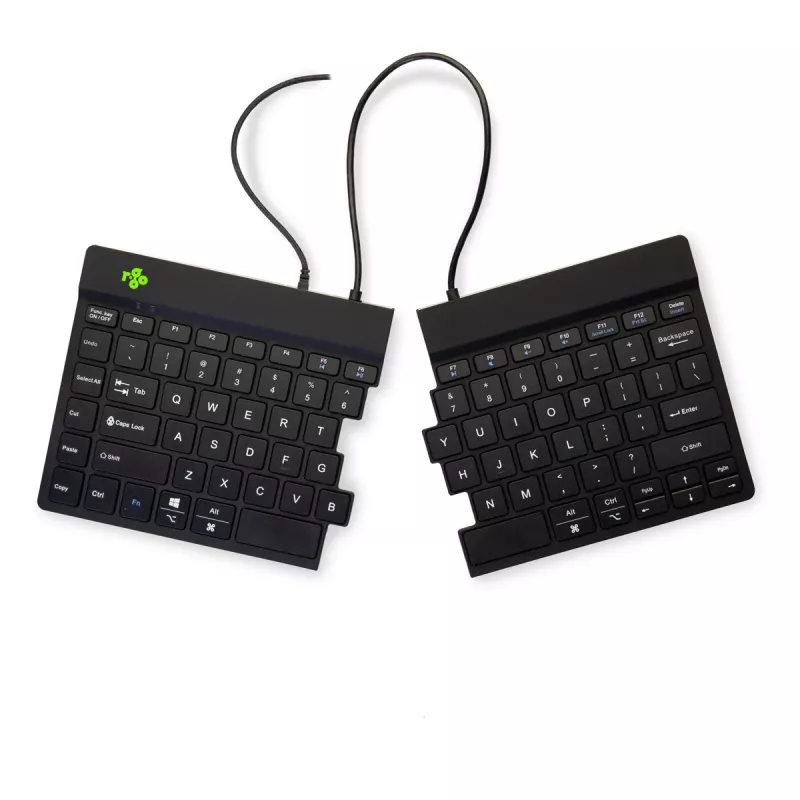 Teclado ergonómico R-Go Tools R-Go Split Break v2 con software Break, teclado dividido ergonómico, QWERTY (US), con cable, negro