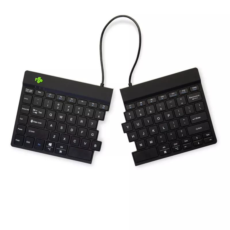 Teclado ergonómico R-Go Tools R-Go Split Break con software de pausas, teclado dividido ergonómico, QWERTY (US), Bluetooth, negro