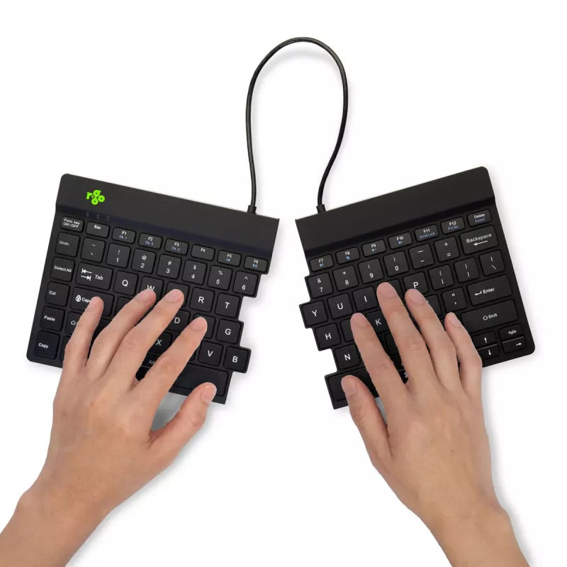 Teclado ergonómico R-Go Tools R-Go Split Break con software de pausas, teclado dividido ergonómico, QWERTY (US), Bluetooth, negro