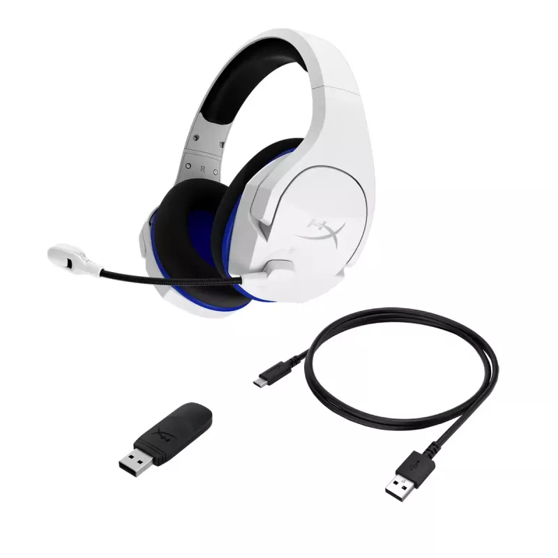 HyperX Cloud Stinger Core – Auriculares gaming inalámbricos (blanco-azul) – PS5-PS4
