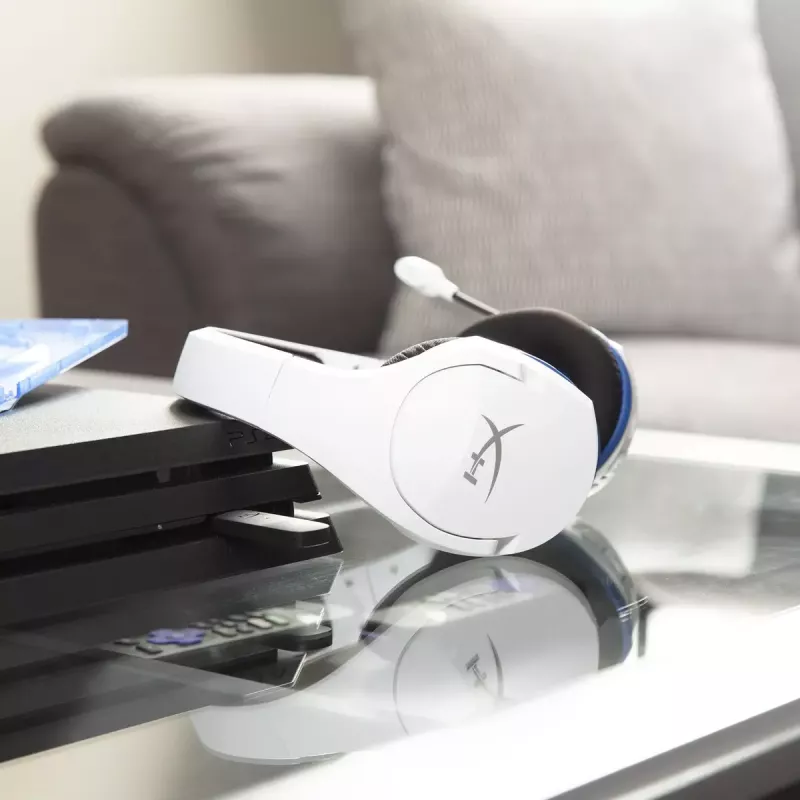 HyperX Cloud Stinger Core – Auriculares gaming inalámbricos (blanco-azul) – PS5-PS4