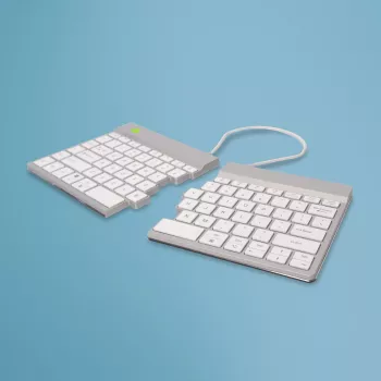 Teclado ergonómico R-Go Tools R-Go Split Break con software de pausas, teclado ergonómico dividido, QWERTY (US), Bluetooth, blanco
