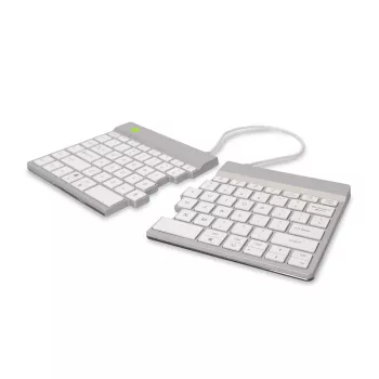 Teclado ergonómico R-Go Tools R-Go Split Break con software de pausas, teclado ergonómico dividido, QWERTY (US), Bluetooth, blanco