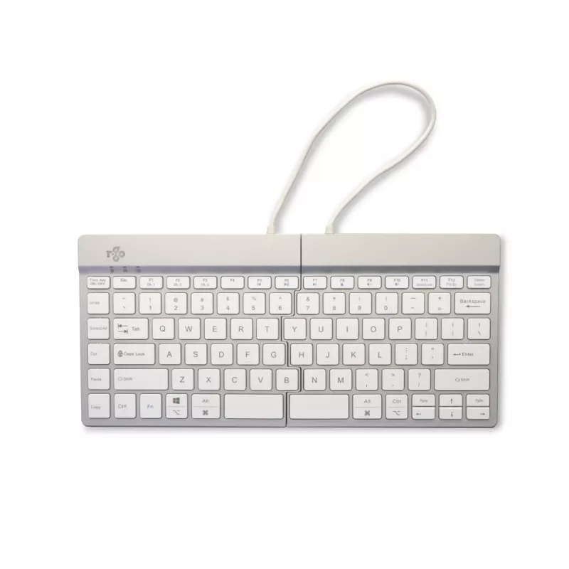 Teclado ergonómico R-Go Tools R-Go Split Break con software de pausas, teclado ergonómico dividido, QWERTY (US), Bluetooth, blanco