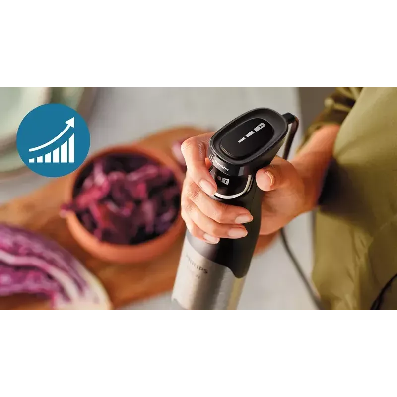 Batidora de mano Philips HR2685/00 1200 W, bol de 1,7 L, 2 velocidades, ProMix, negra