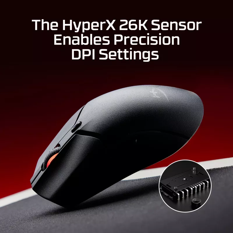 Ratón gaming inalámbrico HyperX Pulsefire Haste 2 Mini, negro