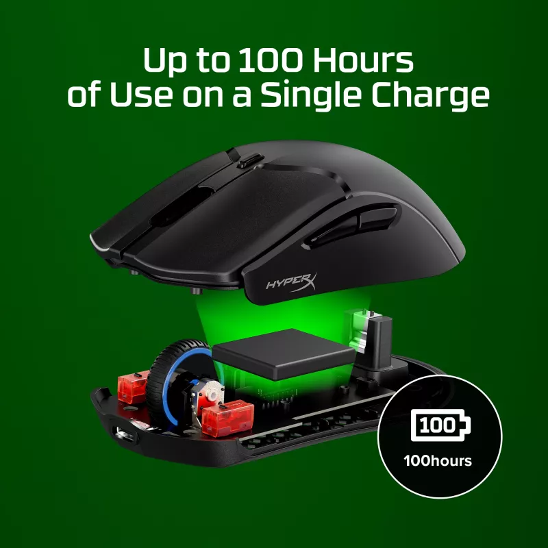 Ratón gaming inalámbrico HyperX Pulsefire Haste 2 Mini, negro
